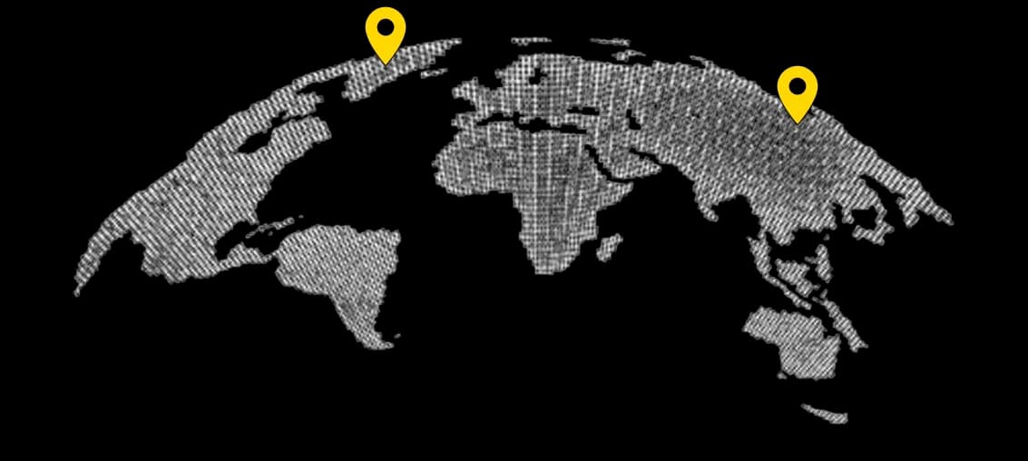 World Map showing our global locations